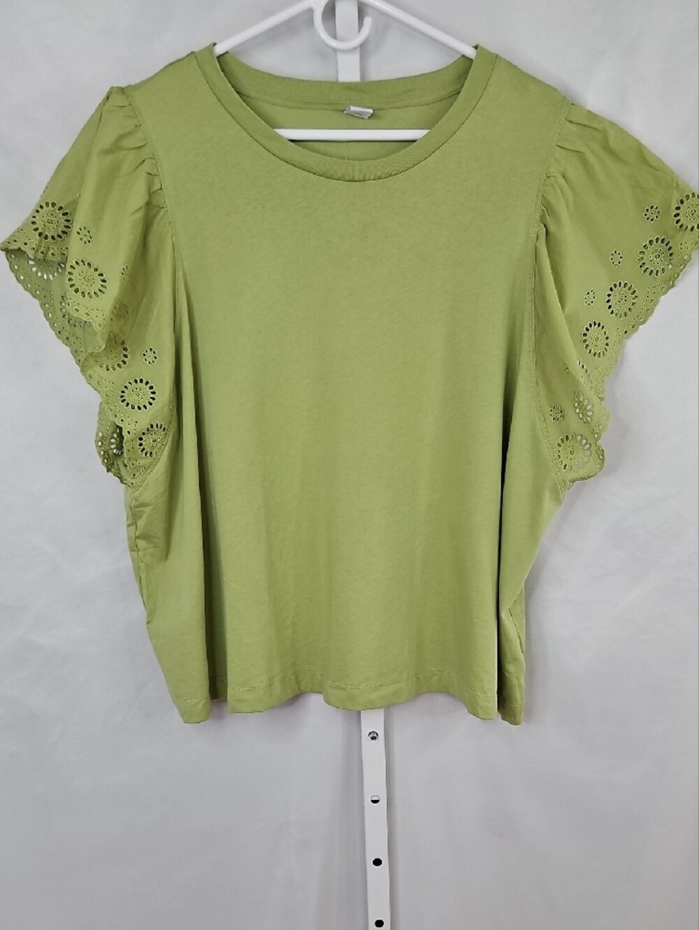 Old Navy Olive Eyelet Flutter Sleeve Top Size XXL NWT - Picture 2 of 9
